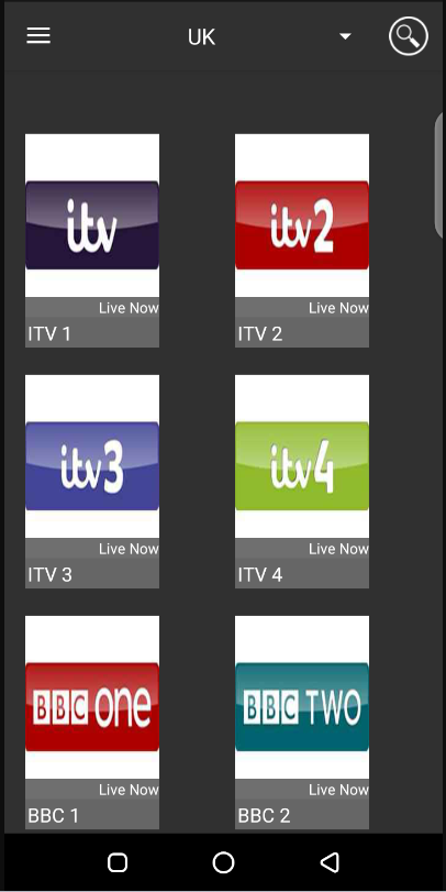 LiveTV Channels on Movie Lounge