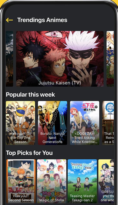 Trending Content on AnimeFever App