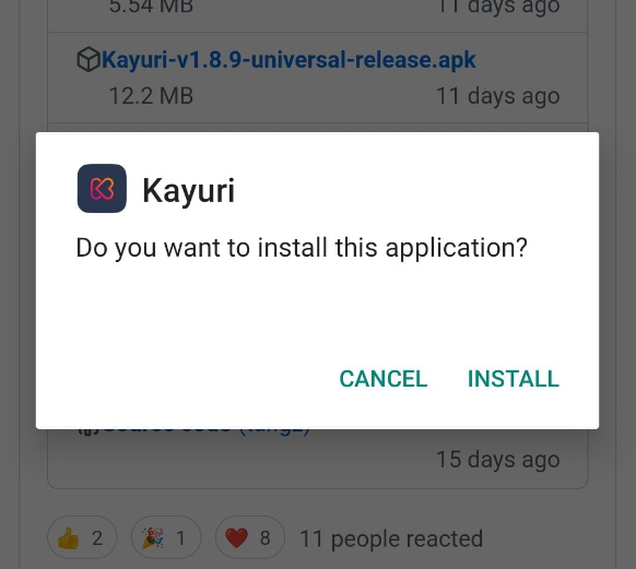 Kayuri APK Install